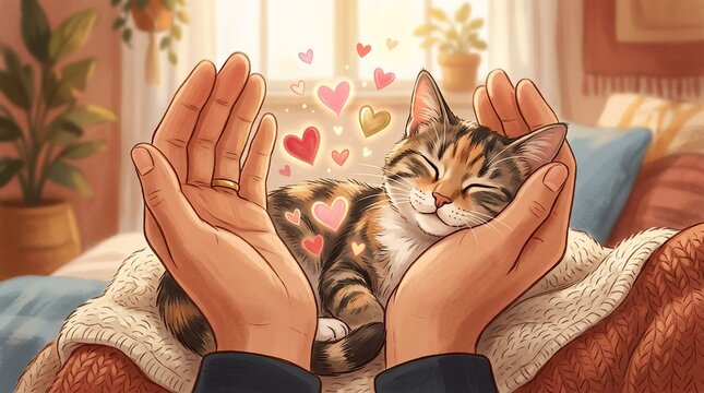 Cat in hands