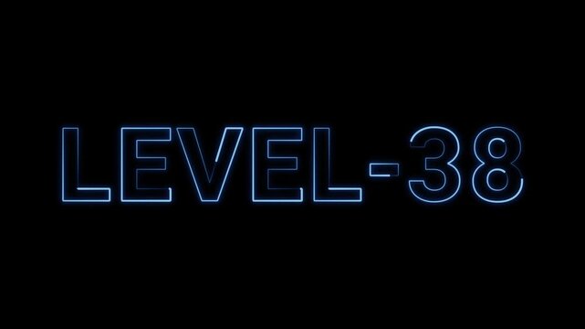 Glowing Level Thirty Eight Neon Light Motion Graphic For High Score Display Screens