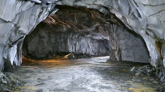 Rock Cave Tunnel Interior