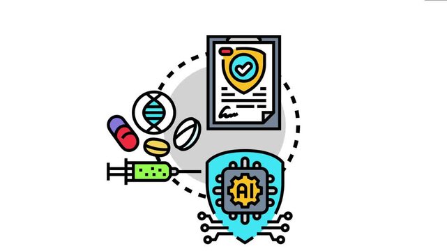 Biobank consent and ethical oversight concept a legal agreement, genetic materials, medical samples, and artificial intelligence ensuring data protection and responsible research