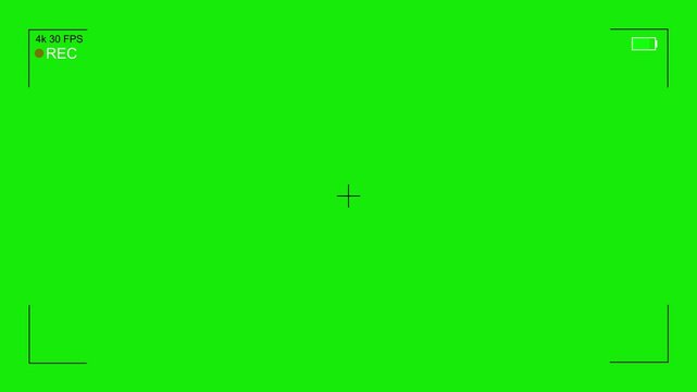 4 k digital camera recording overlay with green screen and rec indicator chroma key viewfinder