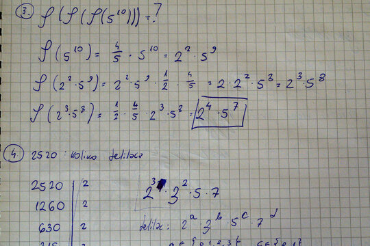 Handwritten number theory problem prime factorization