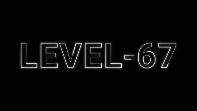 Radiant Neon Typography Showing Level Sixty Seven Digital Game Progress And Achievement