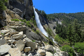 Scenic view of Nevada Fall in Yosemite National Park, California, United States © leochen66