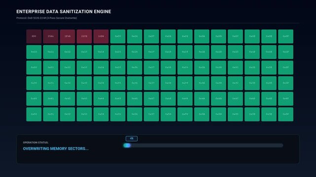 Cyber Security Secure Data Wipe And File Shredder UI Dashboard Animation 4K
