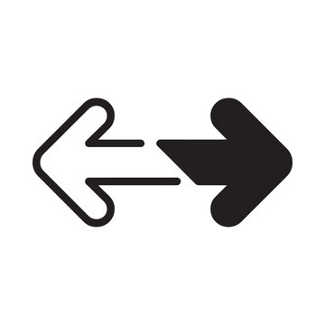 Opposing arrows icon depicts direction and movement on a white background