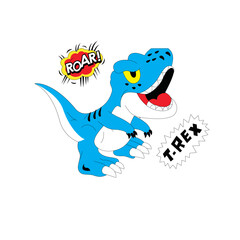 Naklejka premium dinosaurus roar tyrex 4.eps