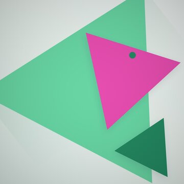 Geometric shapes with pink and green triangles