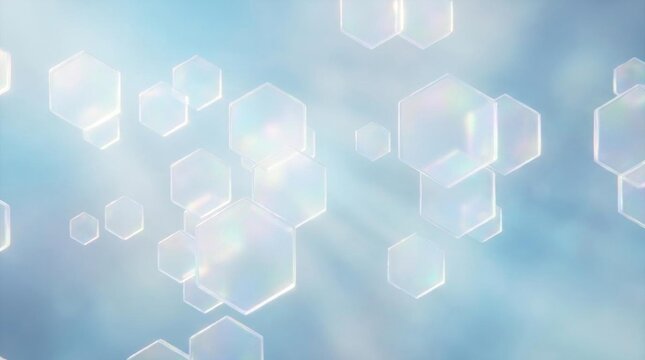 Abstract blue background with soft hexagon shapes