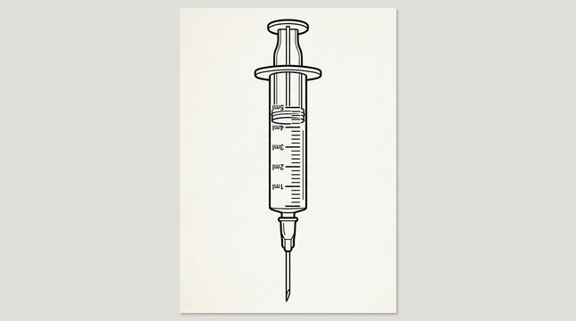 Medical syringe illustration