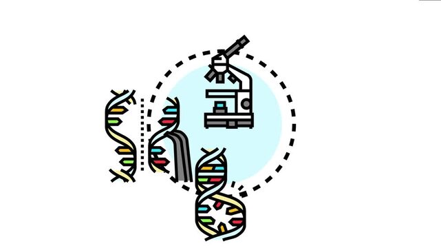 Bioengineering microbial synthesis concept involving microscopic examination of dna structures, genetic manipulation and scientific advancement in biotechnology development
