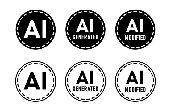 AI content icons for use as watermarks