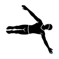 Fototapeta premium Swimming Strokes Silhouette Elements Set