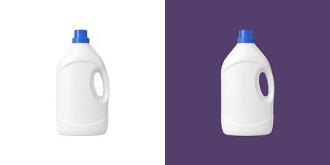 Blank white laundry detergent bottle with blue cap mockup image png © Ridoy