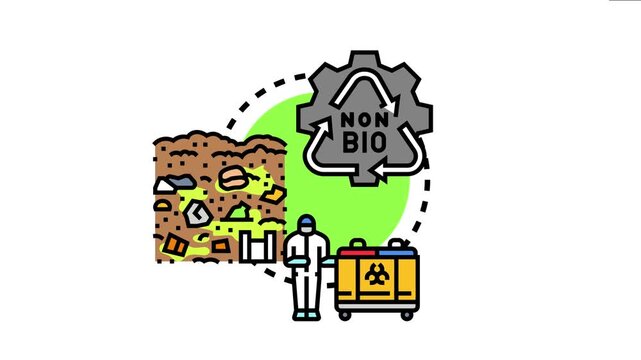 Biological tissue waste requiring proper disposal and hazardous materials management, a specialist in protective gear handling medical waste containers for non biodegradable materials