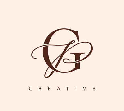 elegant GP monogram logo design vector