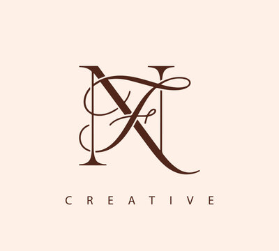 elegant NF monogram logo design vector