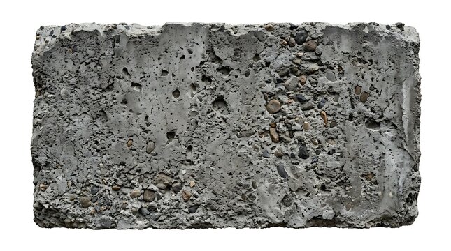 close-up of rough and porous concrete texture with small rocks and pebbles