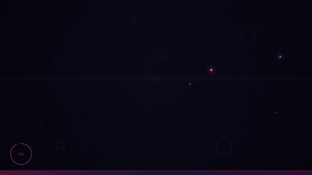 Dark purple background with glowing bokeh particles and a looping fade animation