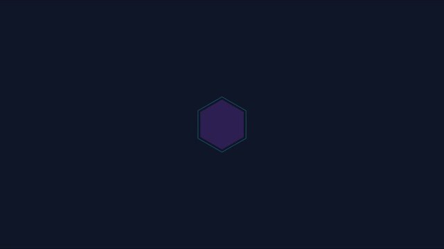 Minimalist hexagon shape animation with pulsing circular hud for tech motion 4k motion hud interface