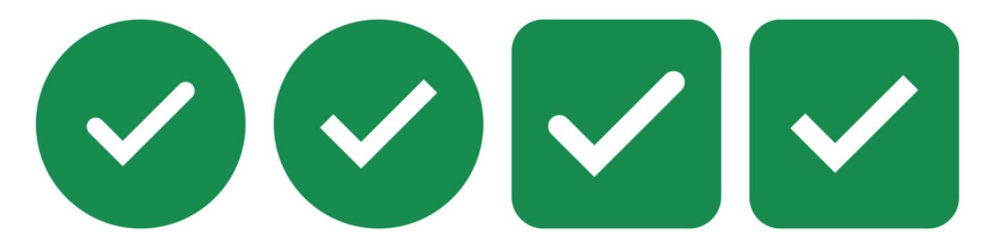 White right tick check mark icon vector on green circle over white background. flat style. tick icon for web site design, logo, app. Green circle with a white checkmark symbol. vector illustration eps