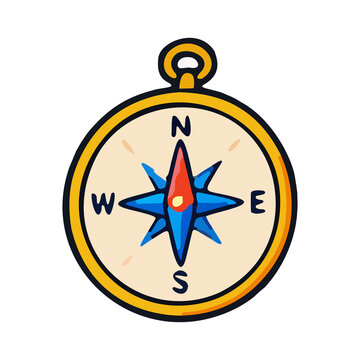 Vintage Navigation Compass for Travel Vector Illustration