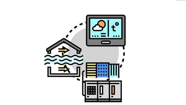 Automated hvac system controlling a building's climate. Using smart technology and data to optimize heating. Ventilation