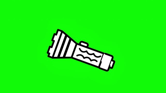 Flashlight icons set animation on green screen background