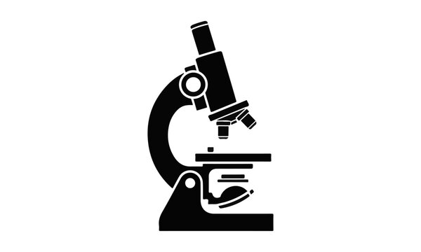Laboratory scientific microscope vector icon, medical research equipment graphic symbol for science experiment, biology test, healthcare analysis, and educational study