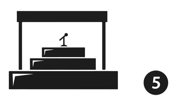 Minimalist Religious Prayer Altar Illustration with Steps and Sacred Symbol Concept, Spiritual Worship and Faith Background Design