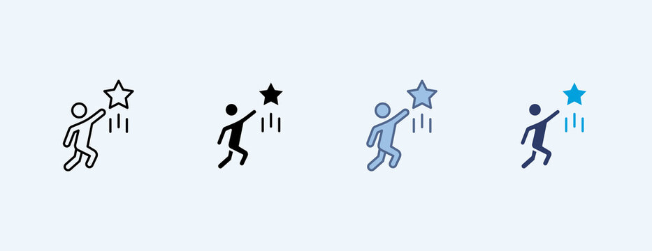 Ambition Multiple Icon Illustration Vector, Contains satar