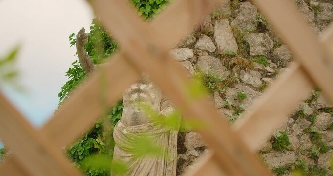 Stone statue of Augustus Caesar, honoring the first Roman Emperor who first discovered the island Capri
