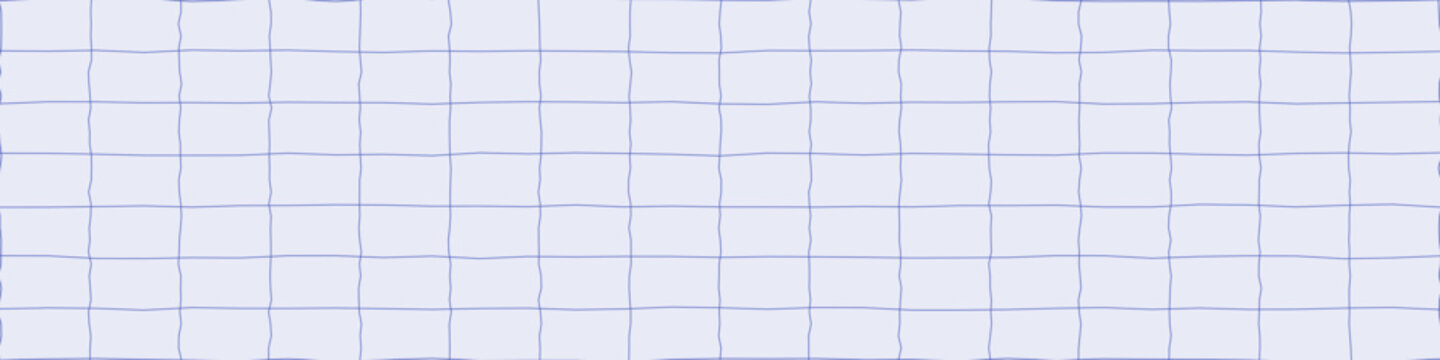 Hand drawn grid pattern with shaky blue lines forming squares on light surface