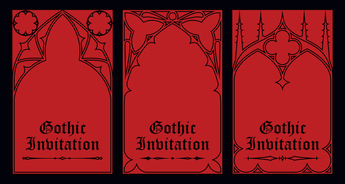 Gothic style invitation with ancient vintage elements. Sacred geometry border and frame. Vector illustration. EPS 10