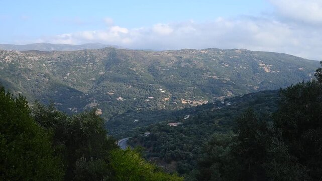 Greek island &ndash; the mountains of Crete. Clouds over the mountains, timelapse.