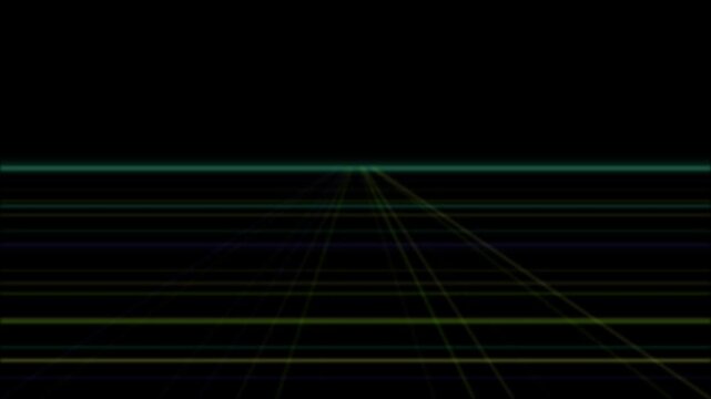 Retro perspective grid pattern with infinite vanishing point effect