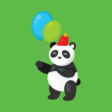 Cute animal celebrating birthday element design-05