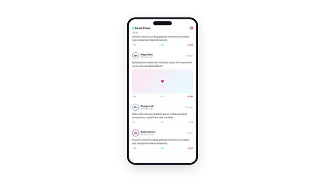 Microblog Feed Scroll Hp Gesture Touch UI Mockup 4K Animation | Seamless Loop