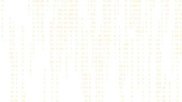 Hacker screen overlay, falling code rain in amber orange monospace text, computer console interface on transparent background