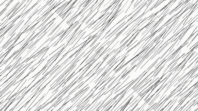 High-quality 4K hand-drawn sketch line art texture background with paper grain effect in a 16:9 widescreen format, featuring abstract monochrome doodle patterns, cross-hatch shading, stipple dotting, 