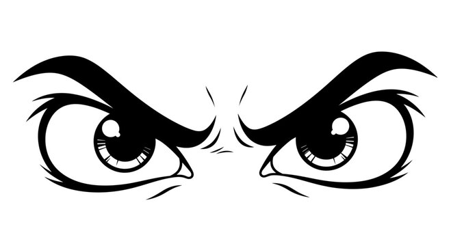 Angry Cartoon Eyes Illustration
