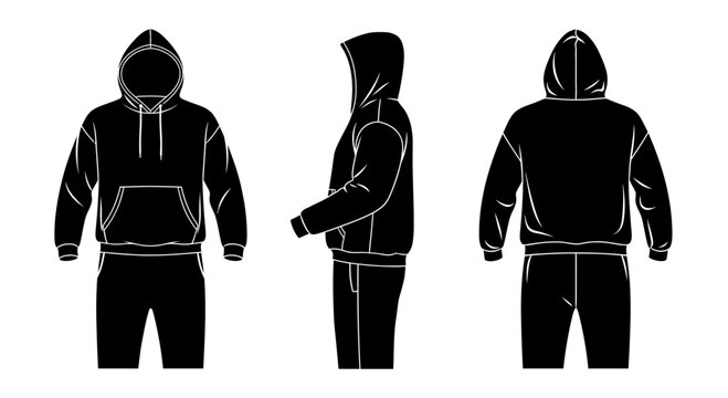 Hoodie and Jogger Sweatpants Vector Mockup Set