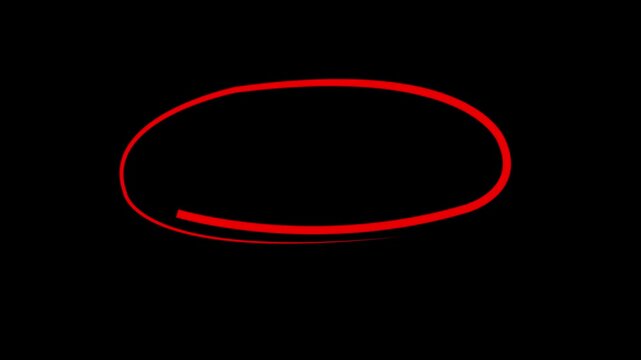 Highlight hand drawing different circles isolated on the background, Handwritten red circle. For marking text, numbers, marker pen, pencil, logo, Motion graphics of marking concept