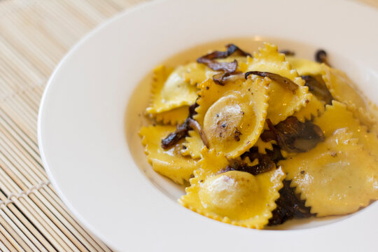 Pumpkin Tortelli With Sauteed Radicchio