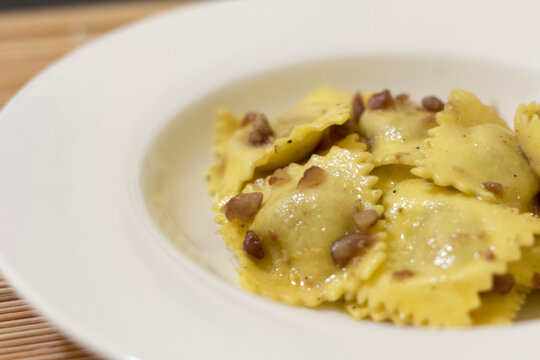 Pumpkin Tortelli With Chestnuts And Ginger