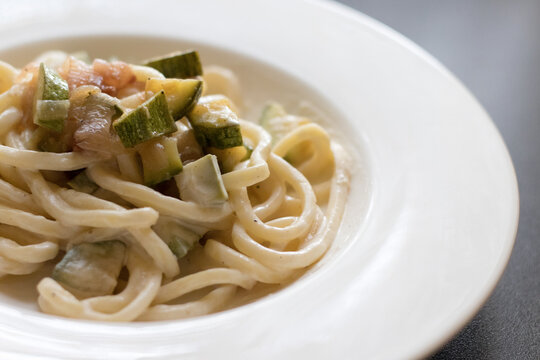 Troccoli Pasta With Philadelphia Cheese Close-Up