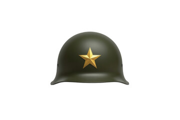 Naklejka premium Military helmet with golden star insignia on front