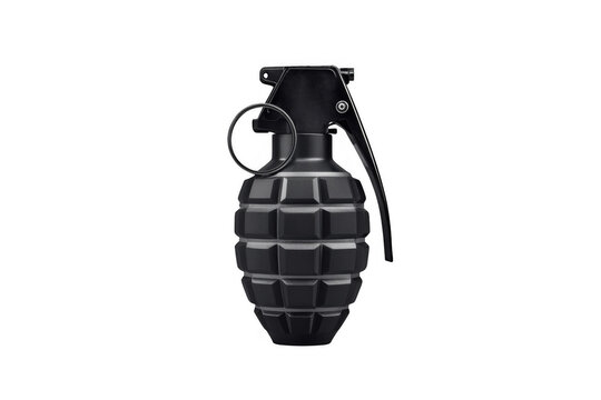 Hand grenade military weapon isolated on transparent background