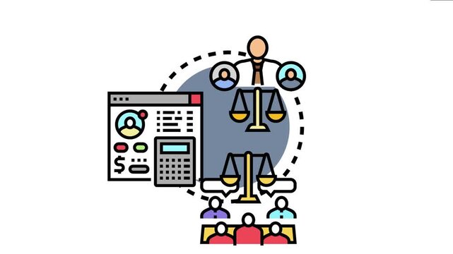 Mediator balancing interests of parties during an arbitration process, facilitating agreement, and calculating financial terms for a legal dispute resolution using a digital interface