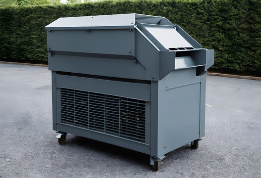 Industrial air conditioning unit for commercial cooling and climate control, outdoor HVAC system on wheels